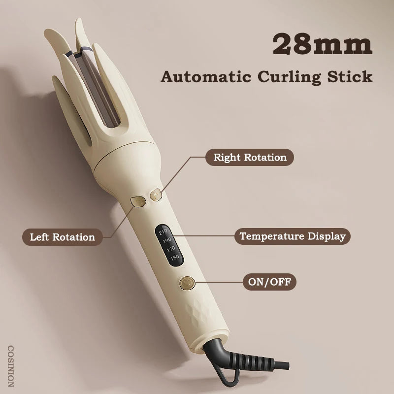 Automatic Hair Curler, Rotating Curl Waves Anti-Tangle Curling Iron Styler